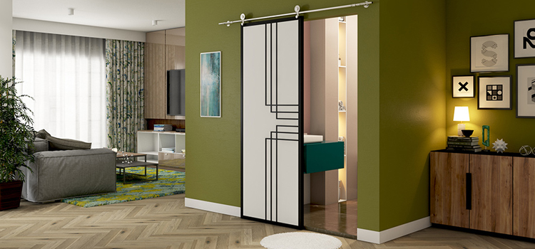 sliding bathroom door installation in Westlake Village
